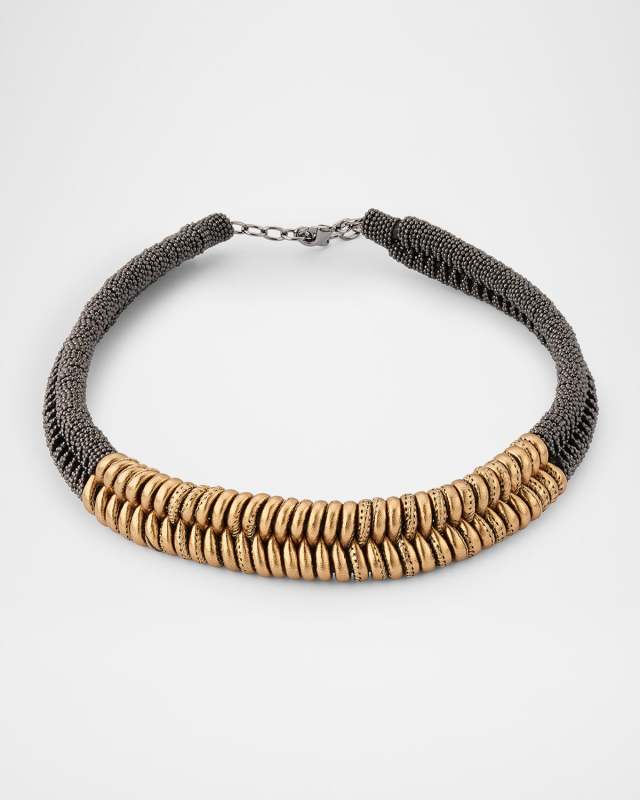 Braided Monili Leather Necklace